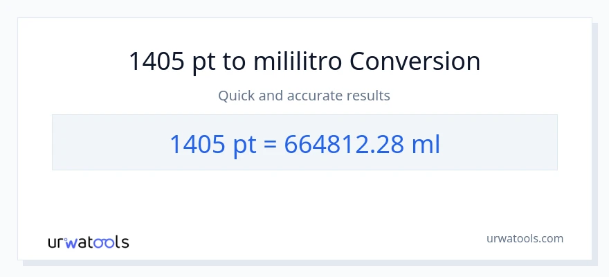 1405 Pints patungong mga mililitro na conversion