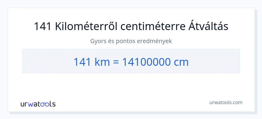 141 kilométer - Centiméter konverzió