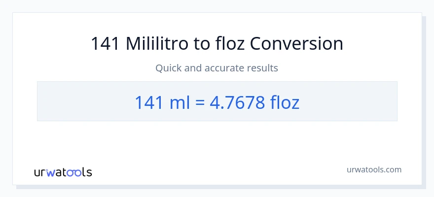 141 mga mililitro patungong mga onsa ng likido na conversion