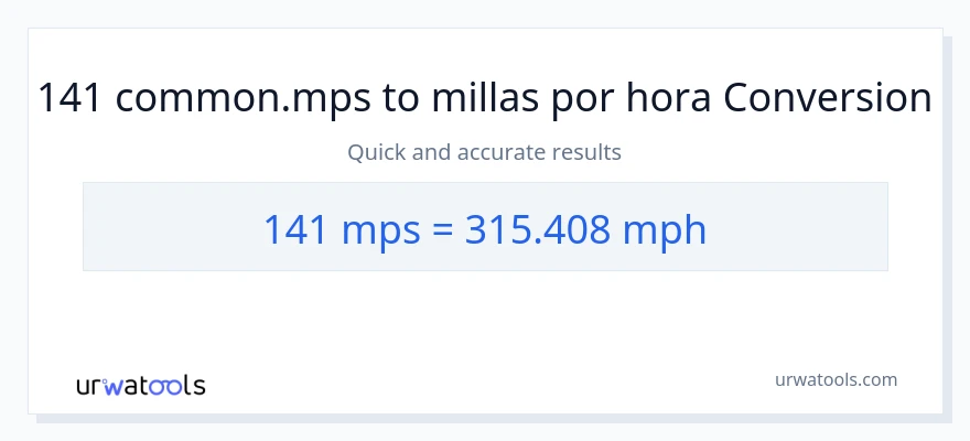 Conversión de 141 Meters Per Second a millas por hora