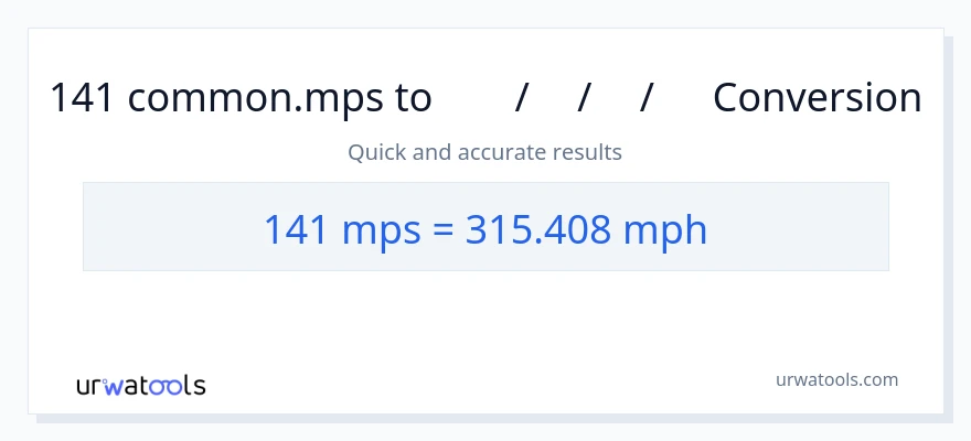 141 Meters Per Second ൽ നിന്ന് മണിക്കൂറിൽ മൈൽ ലേക്ക് പരിവർത്തനം