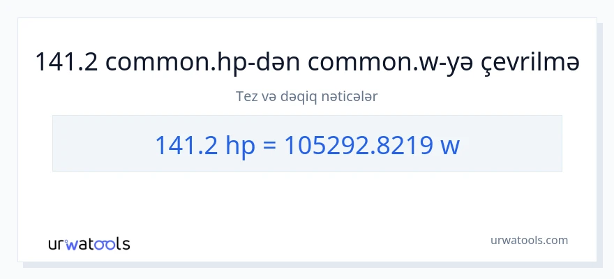 141.2 at gücü-dən vatt-ə çevrilmə