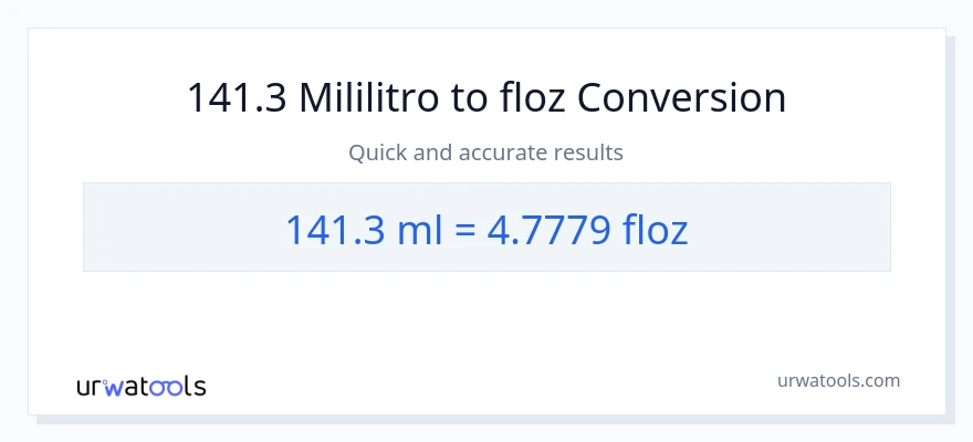 141.3 mga mililitro patungong mga onsa ng likido na conversion