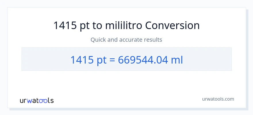 1415 Pints patungong mga mililitro na conversion