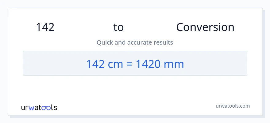 การแปลง 142 เซนติเมตร เป็น มิลลิเมตร