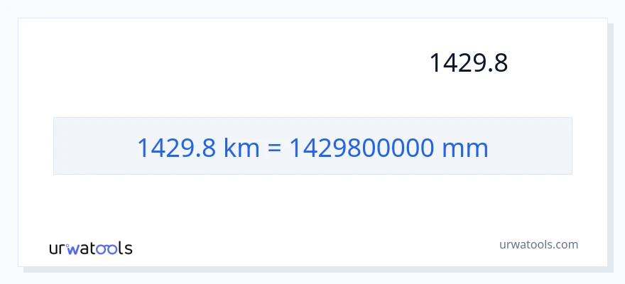 המרה של 1429.8 קילומטרים ל- מילימטרים