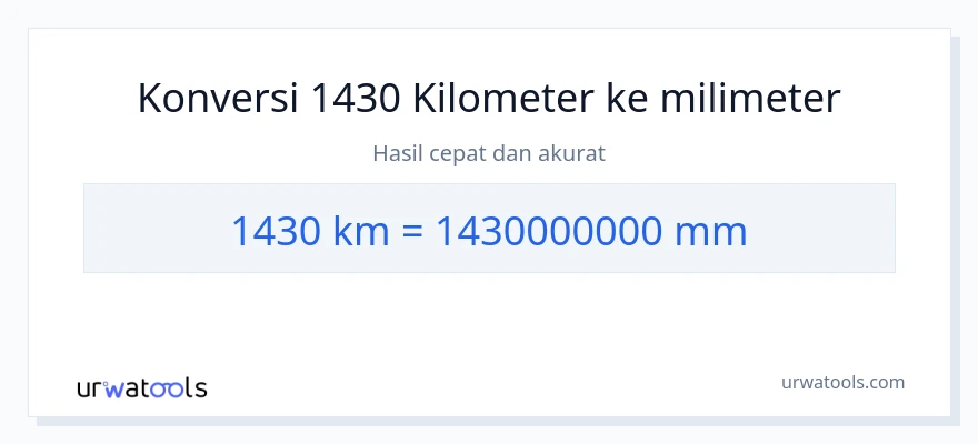 Konversi 1430 kilometer ke milimeter