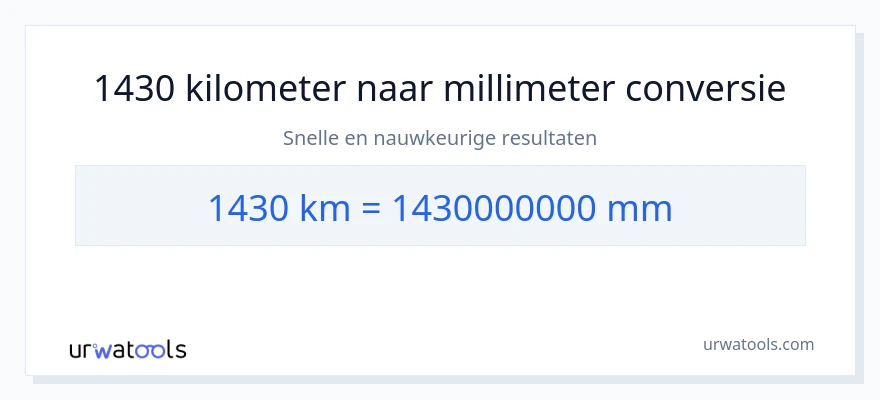 1430 kilometers naar millimeters conversie