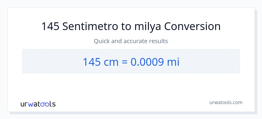 145 Mga Sentimetro patungong milya na conversion