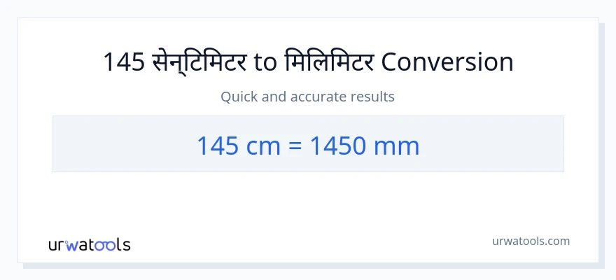 145 सेन्टिमिटर बाट मिलिमिटर सम्म रूपान्तरण