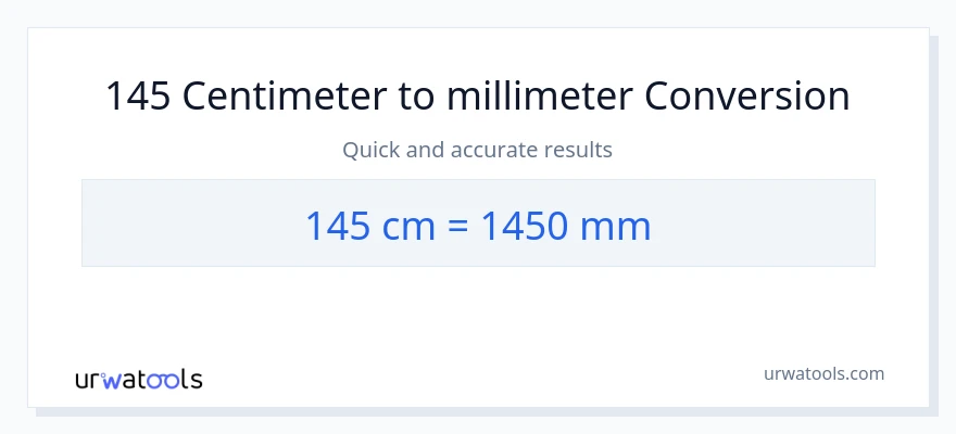 145 Centimeter til millimeter konvertering
