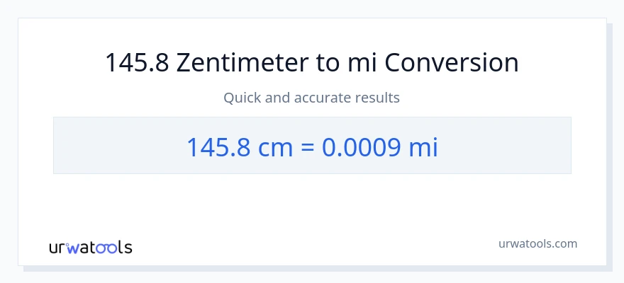 145.8 Zentimeter zu Meilen Umwandlung