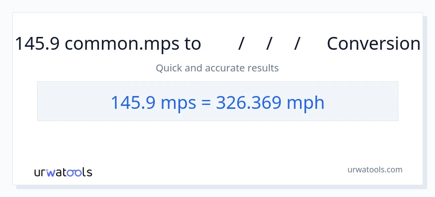 145.9 Meters Per Second ൽ നിന്ന് മണിക്കൂറിൽ മൈൽ ലേക്ക് പരിവർത്തനം