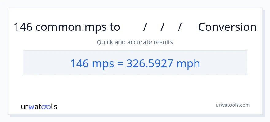 146 Meters Per Second ൽ നിന്ന് മണിക്കൂറിൽ മൈൽ ലേക്ക് പരിവർത്തനം