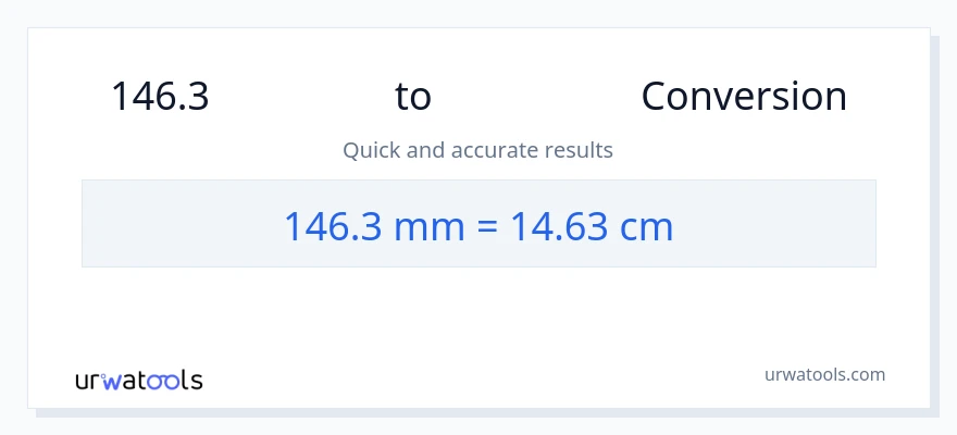 การแปลง 146.3 มิลลิเมตร เป็น เซนติเมตร