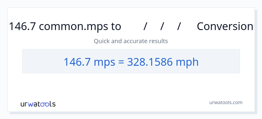 146.7 Meters Per Second ൽ നിന്ന് മണിക്കൂറിൽ മൈൽ ലേക്ക് പരിവർത്തനം