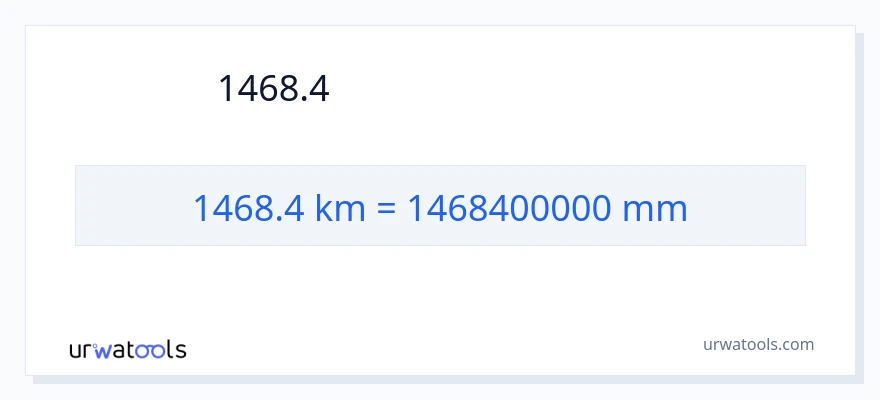 การแปลง 1468.4 กิโลเมตร เป็น มิลลิเมตร