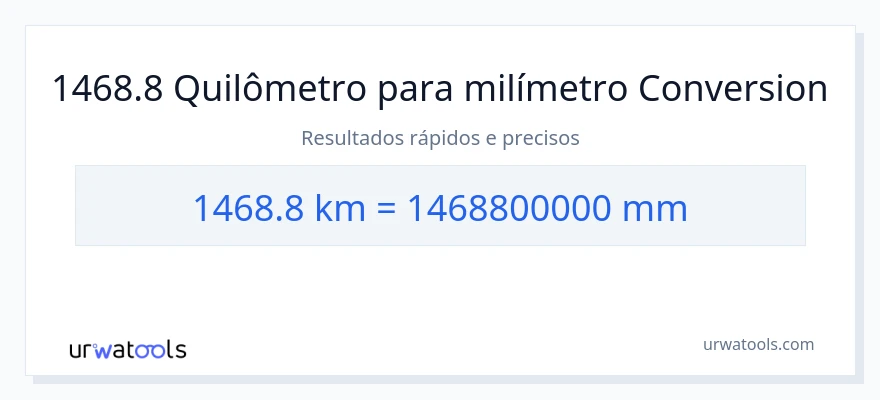 Conversão de 1468.8 quilômetros para milímetros