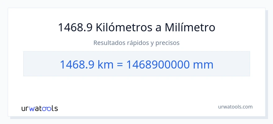 Conversión de 1468.9 kilómetros a milímetros