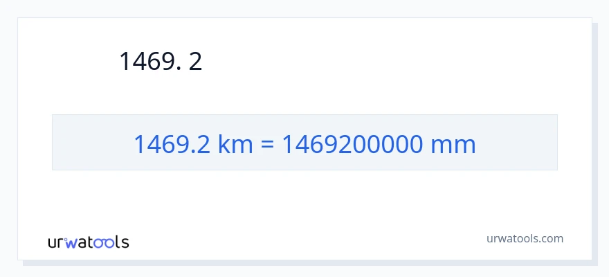 1469.2 કિલોમીટર થી મિલીમીટર રૂપાંતર