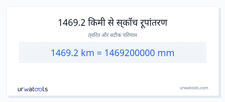 1469.2 किलोमीटर से मिलीमीटर रूपांतरण