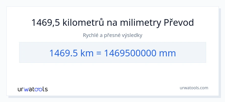 Konverze z kilometry na milimetry: 1469.5