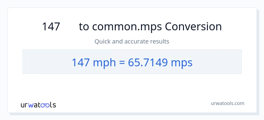 147 時速マイル から Meters Per Second への変換