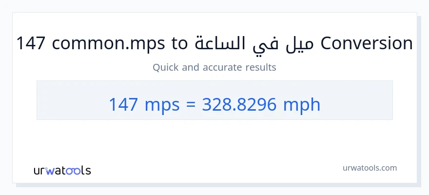 التحويل من 147 Meters Per Second إلى ميل في الساعة