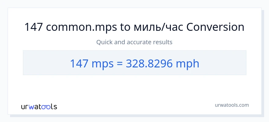 147 Meters Per Second в миль в час преобразование