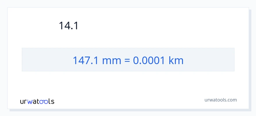147.1 મિલીમીટર થી કિલોમીટર રૂપાંતર