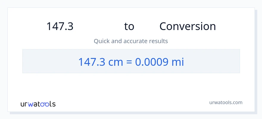 147.3 センチメートル から マイル への変換
