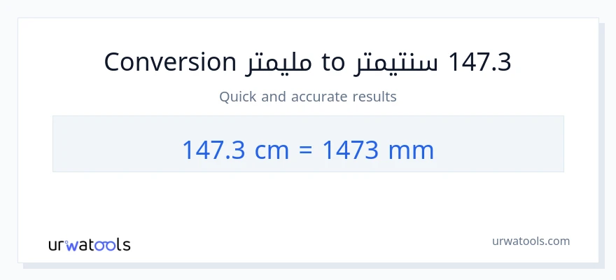 التحويل من 147.3 سنتيمترات إلى مليمترات