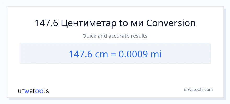 Конверзија од Центиметри до миље: 1}