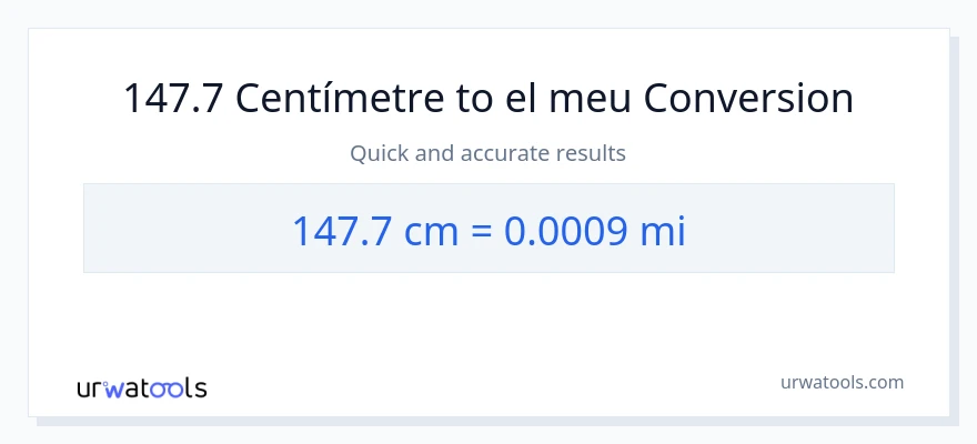 Conversió de 147.7 Centímetres a milles