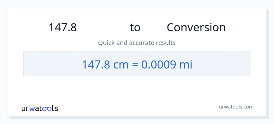 147.8 センチメートル から マイル への変換