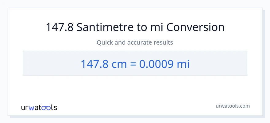 147.8 Santimetre'den mil'e dönüşüm