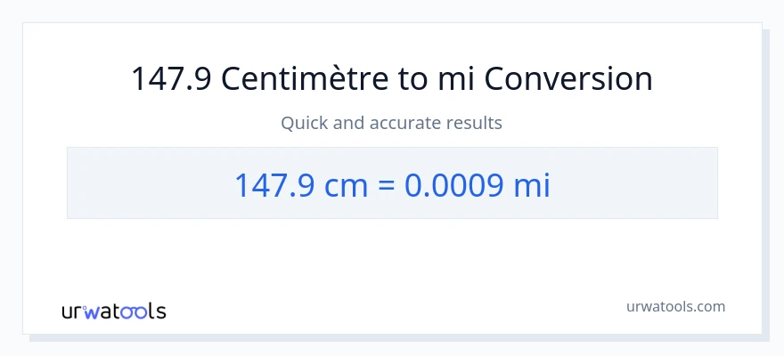 Conversion 147.9 Centimètres vers kilomètres