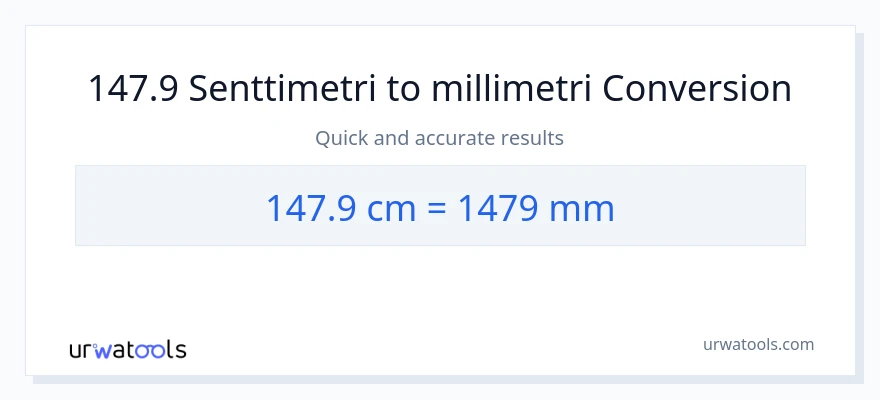 147.9 Senttimetrit - millimetrit muunnos