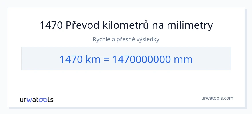 Konverze z kilometry na milimetry: 1470