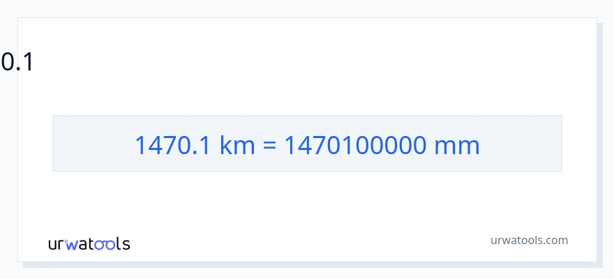 1470.1 കിലോമീറ്റർ ൽ നിന്ന് മില്ലിമീറ്റർ ലേക്ക് പരിവർത്തനം