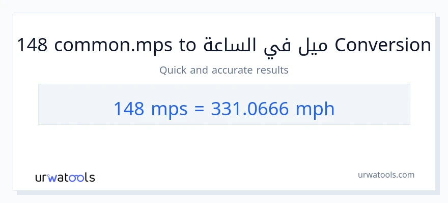 التحويل من 148 Meters Per Second إلى ميل في الساعة