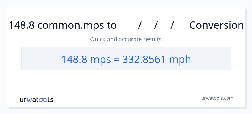 148.8 Meters Per Second ൽ നിന്ന് മണിക്കൂറിൽ മൈൽ ലേക്ക് പരിവർത്തനം