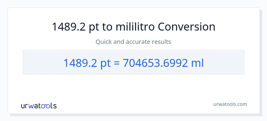 1489.2 Pints patungong mga mililitro na conversion