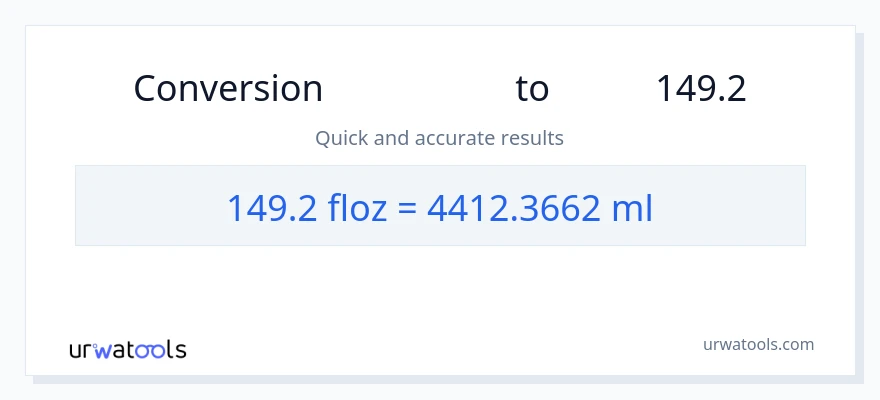 تبدیل 149.2 اونس مایع به میلی‌لیتر