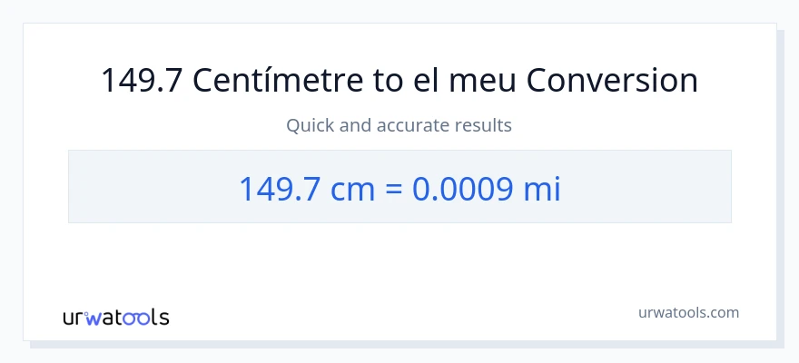 Conversió de 149.7 Centímetres a milles
