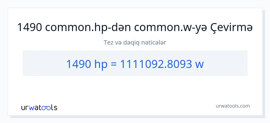 1490 at gücü-dən vatt-ə çevrilmə