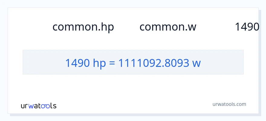 การแปลง 1490 แรงม้า เป็น วัตต์