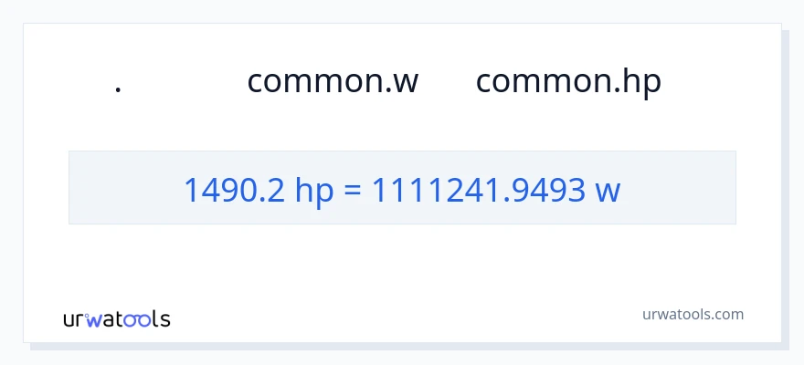 تبدیل 1490.2 اسب بخار به وات