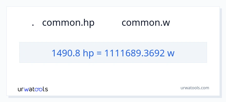 1490.8 অশ্বশক্তি থেকে ওয়াট রূপান্তর