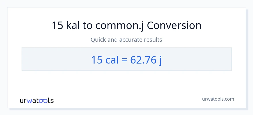 15 mga kaloriya patungong mga joule na conversion